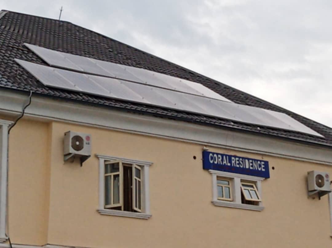 Solar panels installed on the roof of Coral Residence