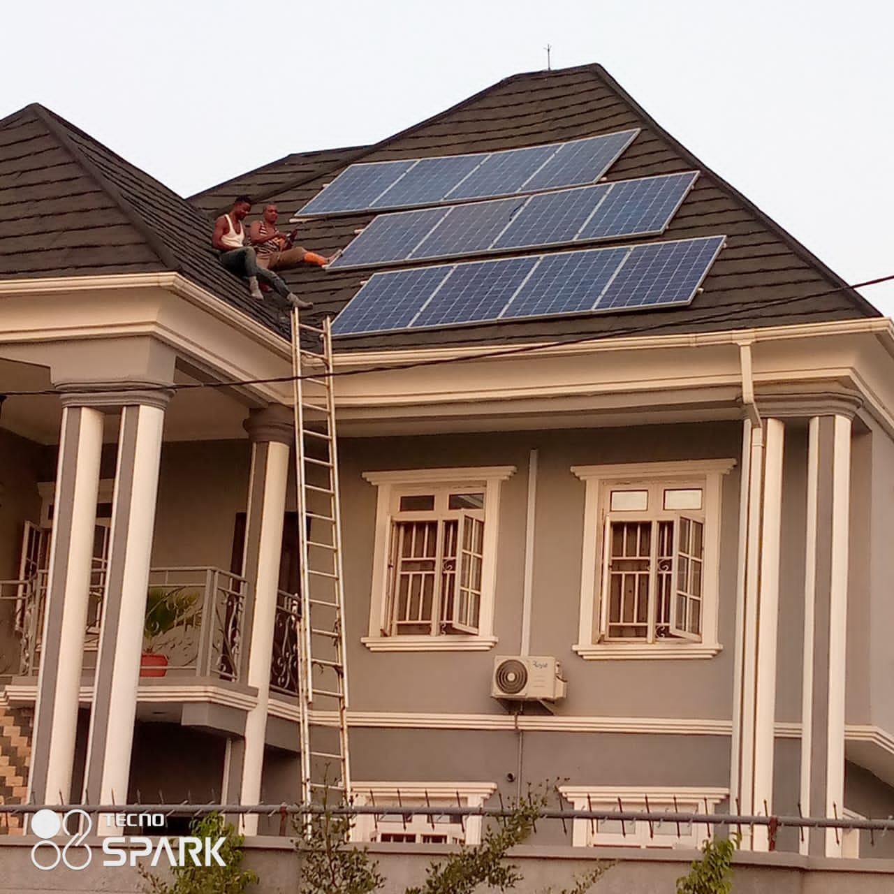 Solar panels installed on a residential property roof